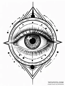 A human eye, with a target reticle in the cen... - эскиз тату (№1752135087_0, 10.07.2025 08:11) — Tatufoto.com