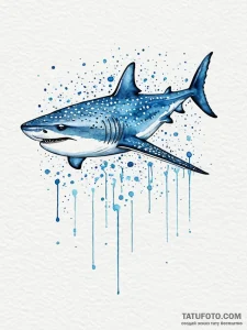 A majestic whale shark, its spots are soft wa... - эскиз тату (№1752135589_0, 10.07.2025 08:19) — Tatufoto.com