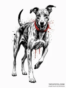 A beautiful, but strong hunting dog, like a g... - эскиз тату (№1752136046_0, 10.07.2025 08:27) — Tatufoto.com