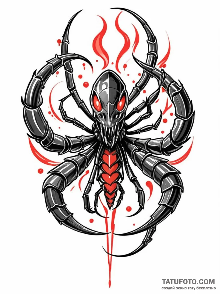 A pack of spectral scorpions, their stingers… — эскиз тату (№1752136715_0, 10.07.2025 08:38) — Tatufoto.com