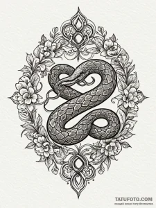 A snake, shaped like an infinity symbol, eati... - эскиз тату (№1752137216_0, 10.07.2025 08:46) — Tatufoto.com