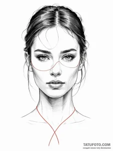 A beautiful, realistic woman's face, with a s... - эскиз тату (№1752137383_0, 10.07.2025 08:49) — Tatufoto.com