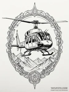 A minimalist drawing of a helicopter, tattoo... - эскиз тату (№1752138056_0, 10.07.2025 09:00) — Tatufoto.com