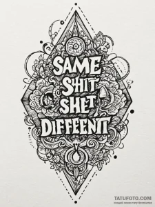 The phrase "same shit, different day", tattoo... - эскиз тату (№1752138389_0, 10.07.2025 09:06) — Tatufoto.com