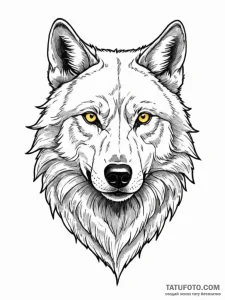 A portrait of a wolf, its face is half skull,... - эскиз тату (№1752138893_0, 10.07.2025 09:14) — Tatufoto.com