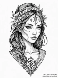 A beautiful woman whose skin is covered in an... - эскиз тату (№1752140236_0, 10.07.2025 09:37) — Tatufoto.com