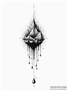 A realistic drop of black ink, suspended as i... - эскиз тату (№1752141011_0, 10.07.2025 09:50) — Tatufoto.com