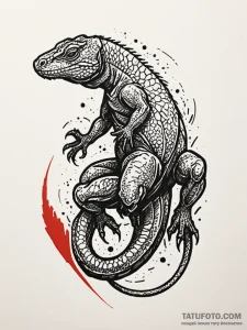 A powerful komodo dragon, a symbol of primeva... - эскиз тату (№1752141513_0, 10.07.2025 09:58) — Tatufoto.com