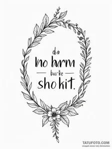 A quote "do no harm, but take no shit" - эскиз тату (№1752141930_0, 10.07.2025 10:05) — Tatufoto.com