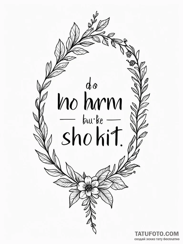 A quote «do no harm, but take no shit» — эскиз тату (№1752141930_0, 10.07.2025 10:05) — Tatufoto.com
