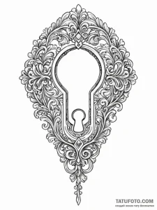 A beautiful, ornate keyhole, placed on the lo... - эскиз тату (№1752142347_0, 10.07.2025 10:12) — Tatufoto.com