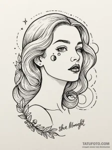 A quote "she walked in moonlight, and smelled... - эскиз тату (№1752143769_0, 10.07.2025 10:36) — Tatufoto.com
