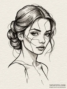 A beautiful woman with her skin having the te... - эскиз тату (№1752144021_0, 10.07.2025 10:40) — Tatufoto.com