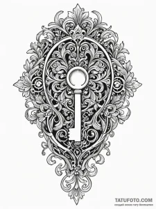 A single, perfect key, about to enter a compl... - эскиз тату (№1752144271_0, 10.07.2025 10:44) — Tatufoto.com