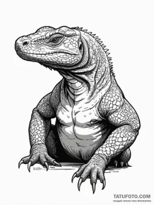 A powerful komodo dragon, a symbol of primeva... - эскиз тату (№1752145108_0, 10.07.2025 10:58) — Tatufoto.com