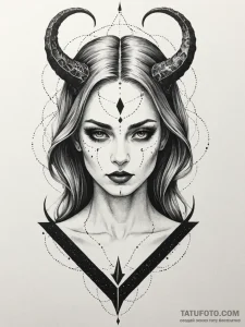 A beautiful woman, but her shadow is a terrif... - эскиз тату (№1752146693_0, 10.07.2025 11:24) — Tatufoto.com