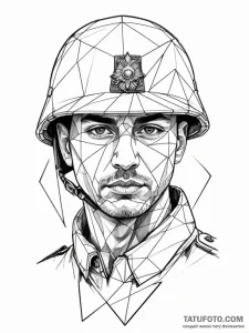 A portrait of a soldier, his identity is hidd... - эскиз тату (№1752147911_0, 10.07.2025 11:45) — Tatufoto.com
