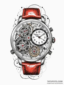 A minimalist drawing of a classic luxury watc... - эскиз тату (№1752148166_0, 10.07.2025 11:49) — Tatufoto.com