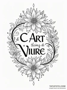 The phrase "l'art de vivre" (the art of livin... - эскиз тату (№1752148337_0, 10.07.2025 11:52) — Tatufoto.com