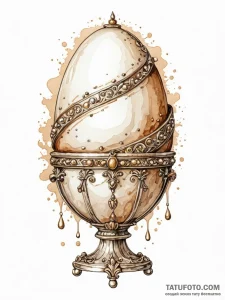 A beautiful, detailed drawing of a faberge eg... - эскиз тату (№1752148595_0, 10.07.2025 11:56) — Tatufoto.com
