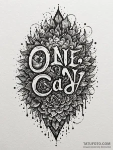 The phrase "one day" in a hopeful but shaky s... - эскиз тату (№1752149273_0, 10.07.2025 12:07) — Tatufoto.com