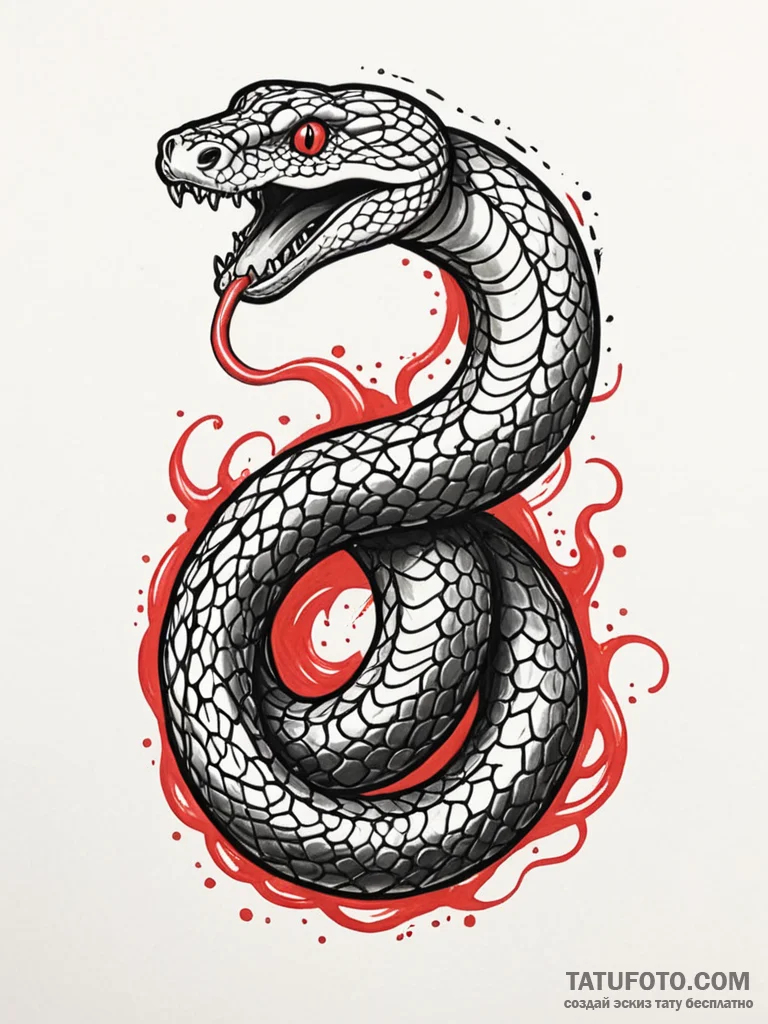 A powerful anaconda, constricting its prey, t… — эскиз тату (№1752150043_0, 10.07.2025 12:20) — Tatufoto.com