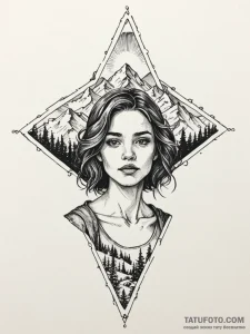 A girl whose body is a landscape of snowy mou... - эскиз тату (№1752150988_0, 10.07.2025 12:36) — Tatufoto.com
