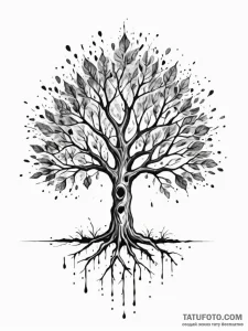 A single, powerful symbol of a seed sprouting... - эскиз тату (№1752151585_0, 10.07.2025 12:46) — Tatufoto.com