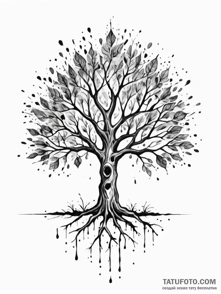 A single, powerful symbol of a seed sprouting... - эскиз тату (№1752151585_0, 10.07.2025 12:46) — Tatufoto.com