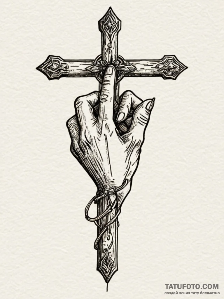 A safety pin, holding together a tear in the… — эскиз тату (№1752151843_0, 10.07.2025 12:50) — Tatufoto.com