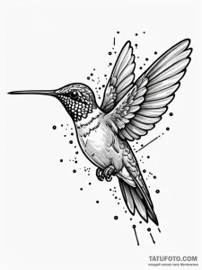 A beautiful, but determined hummingbird, hove... - эскиз тату (№1752152184_0, 10.07.2025 12:56) — Tatufoto.com