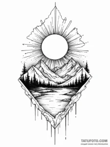 A beautiful, abstract landscape, painted with... - эскиз тату (№1752152525_0, 10.07.2025 13:02) — Tatufoto.com
