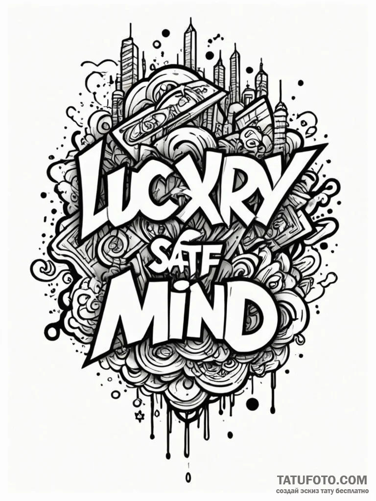 The phrase "luxury is a state of mind", tatto... - эскиз тату (№1752153209_0, 10.07.2025 13:13) — Tatufoto.com