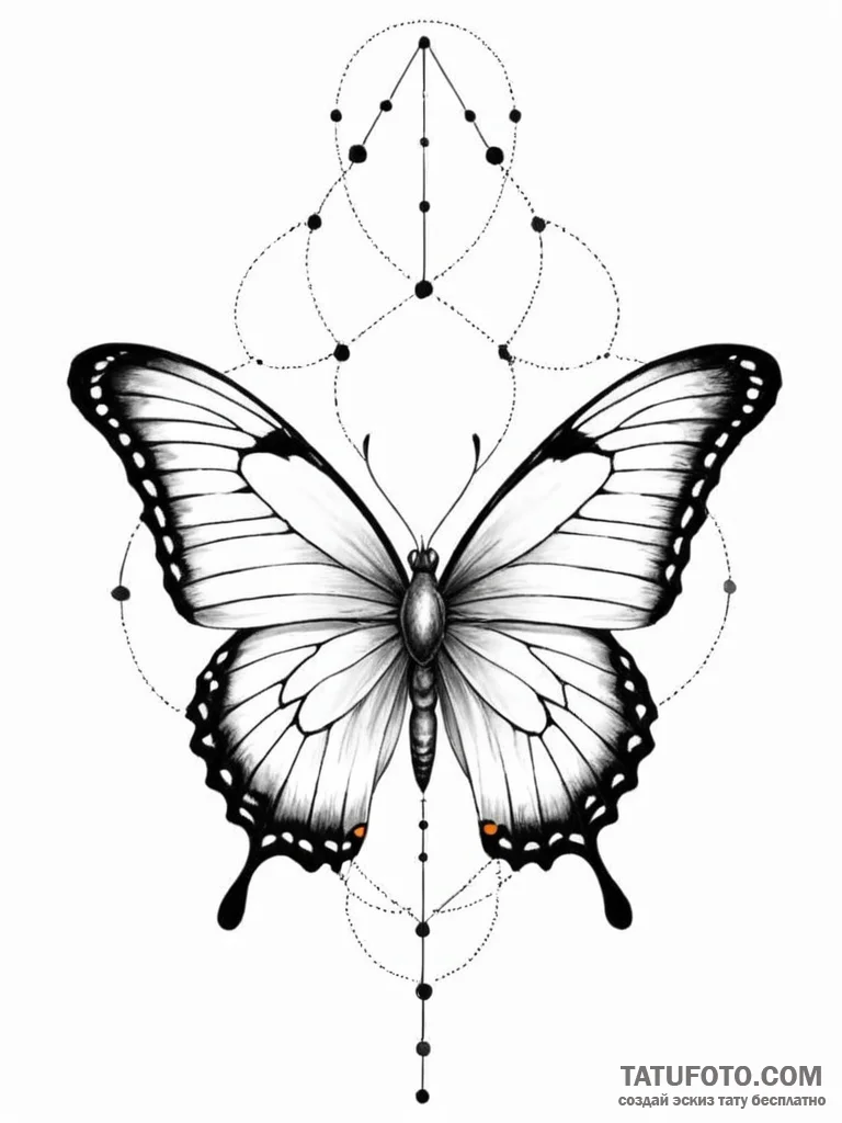 A beautiful, realistic butterfly, but its win... - эскиз тату (№1752153379_0, 10.07.2025 13:16) — Tatufoto.com