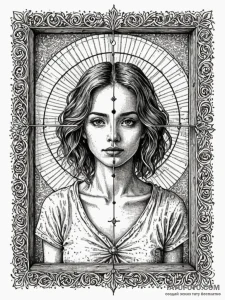 A drawing of a person looking through a barre... - эскиз тату (№1752153636_0, 10.07.2025 13:20) — Tatufoto.com