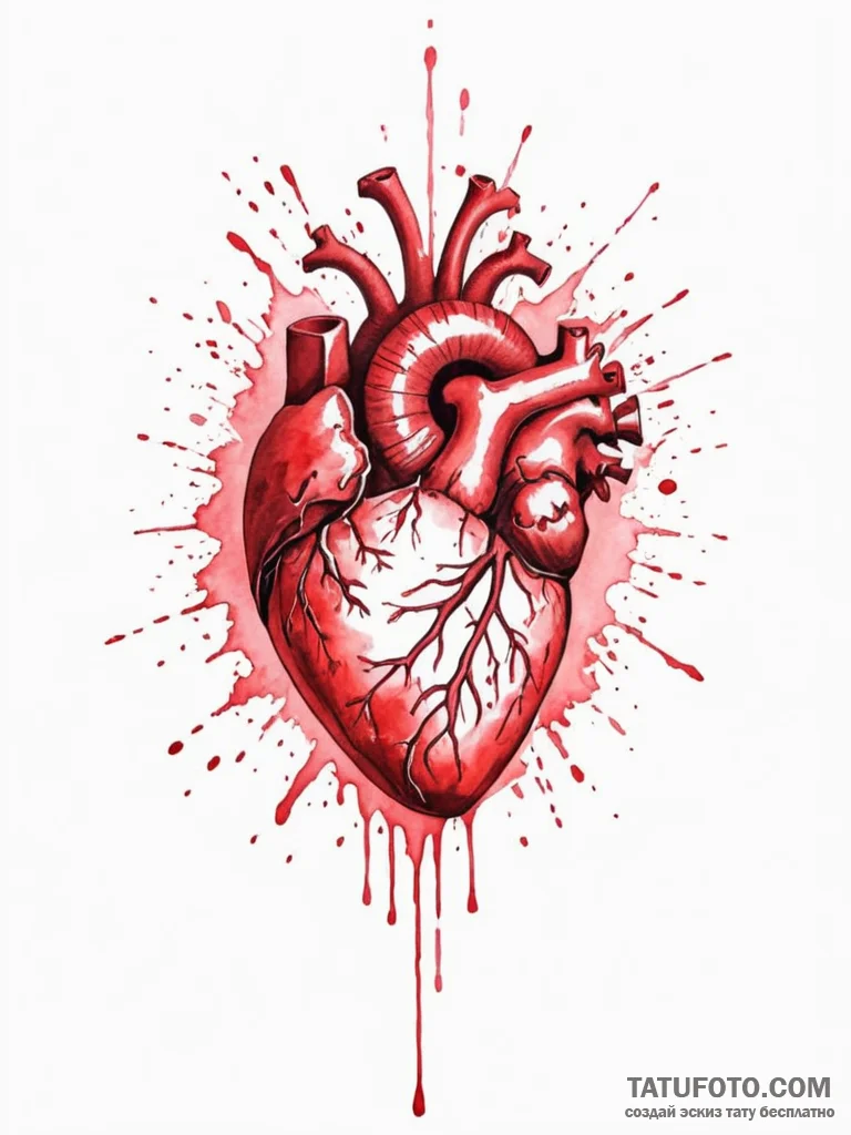 A human heart, but it’s an abstract explosion… — эскиз тату (№1752153721_0, 10.07.2025 13:22) — Tatufoto.com