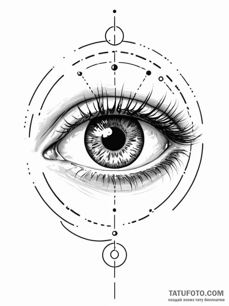 A human eye, with a clear, defined target in... - эскиз тату (№1752154659_0, 10.07.2025 13:37) — Tatufoto.com