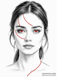 A beautiful, realistic woman's face, with a s... - эскиз тату (№1752154968_0, 10.07.2025 13:42) — Tatufoto.com