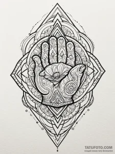 A beautiful, ornate gauntlet, clenched into a... - эскиз тату (№1752155394_0, 10.07.2025 13:49) — Tatufoto.com