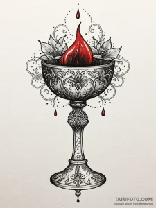 A beautiful, ornate chalice, filled with a da... - эскиз тату (№1752155737_0, 10.07.2025 13:55) — Tatufoto.com