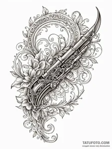 A single, empty bullet casing, tattoo sketch... - эскиз тату (№1752157204_0, 10.07.2025 14:20) — Tatufoto.com