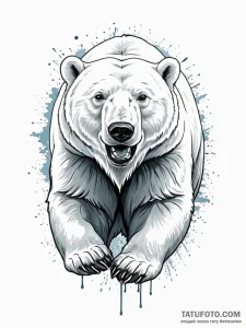 A powerful polar bear, a symbol of arctic fer... - эскиз тату (№1752158760_0, 10.07.2025 14:46) — Tatufoto.com