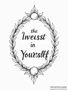 The phrase "invest in yourself" - эскиз тату (№1752160558_0, 10.07.2025 15:15) — Tatufoto.com