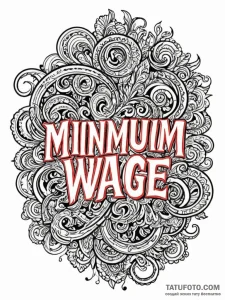 The phrase "minimum wage, maximum rage", arti... - эскиз тату (№1752160726_0, 10.07.2025 15:18) — Tatufoto.com