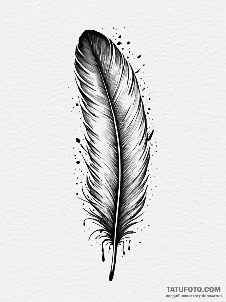 A beautiful, abstract feather, breaking apart… — эскиз тату (№1752161059_0, 10.07.2025 15:24) — Tatufoto.com