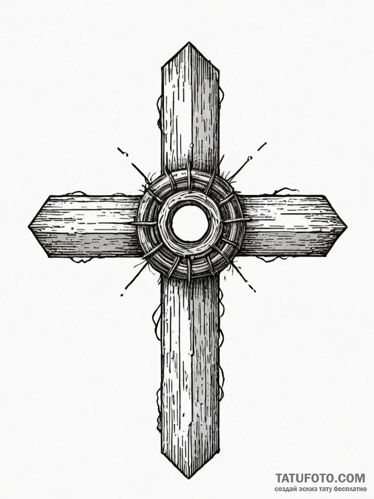 A drawing of a fence with a hole in it, conce... - эскиз тату (№1752161396_0, 10.07.2025 15:29) — Tatufoto.com