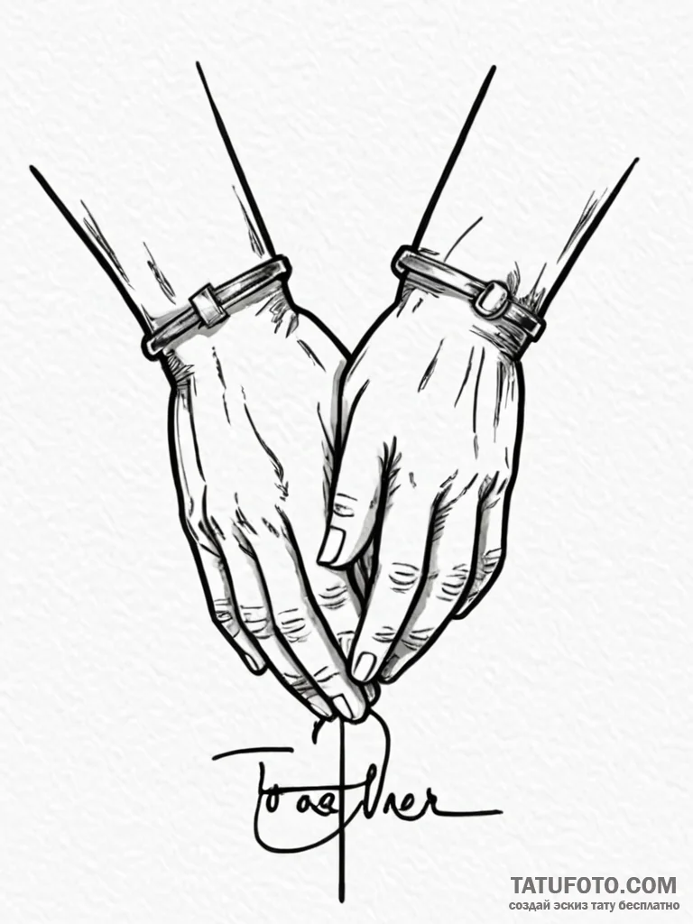 A single, powerful word «together», with the… — эскиз тату (№1752162064_0, 10.07.2025 15:41) — Tatufoto.com