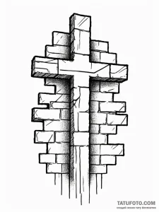 A simple drawing of a brick wall, symbolizing... - эскиз тату (№1752162825_0, 10.07.2025 15:53) — Tatufoto.com