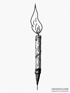 A single, perfect, burning matchstick, tattoo... - эскиз тату (№1752162910_0, 10.07.2025 15:55) — Tatufoto.com
