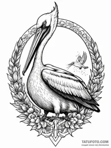 A pelican, which in myth pierces its own brea... - эскиз тату (№1752162997_0, 10.07.2025 15:56) — Tatufoto.com